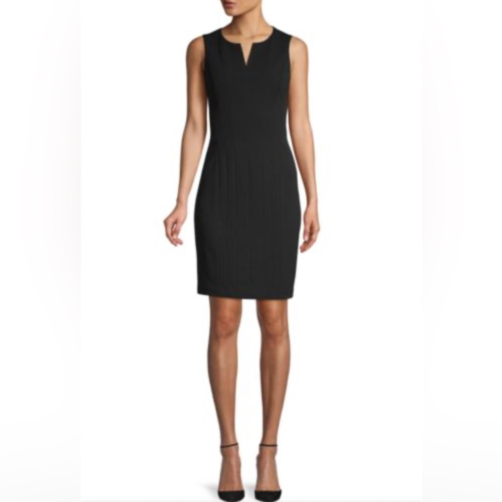 NWT Calvin Klein Black Mini Sleeveless Sheath Dress